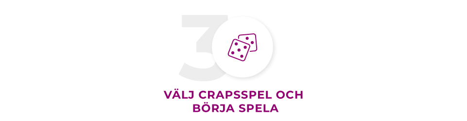 Välj Crapsspel och börja spela